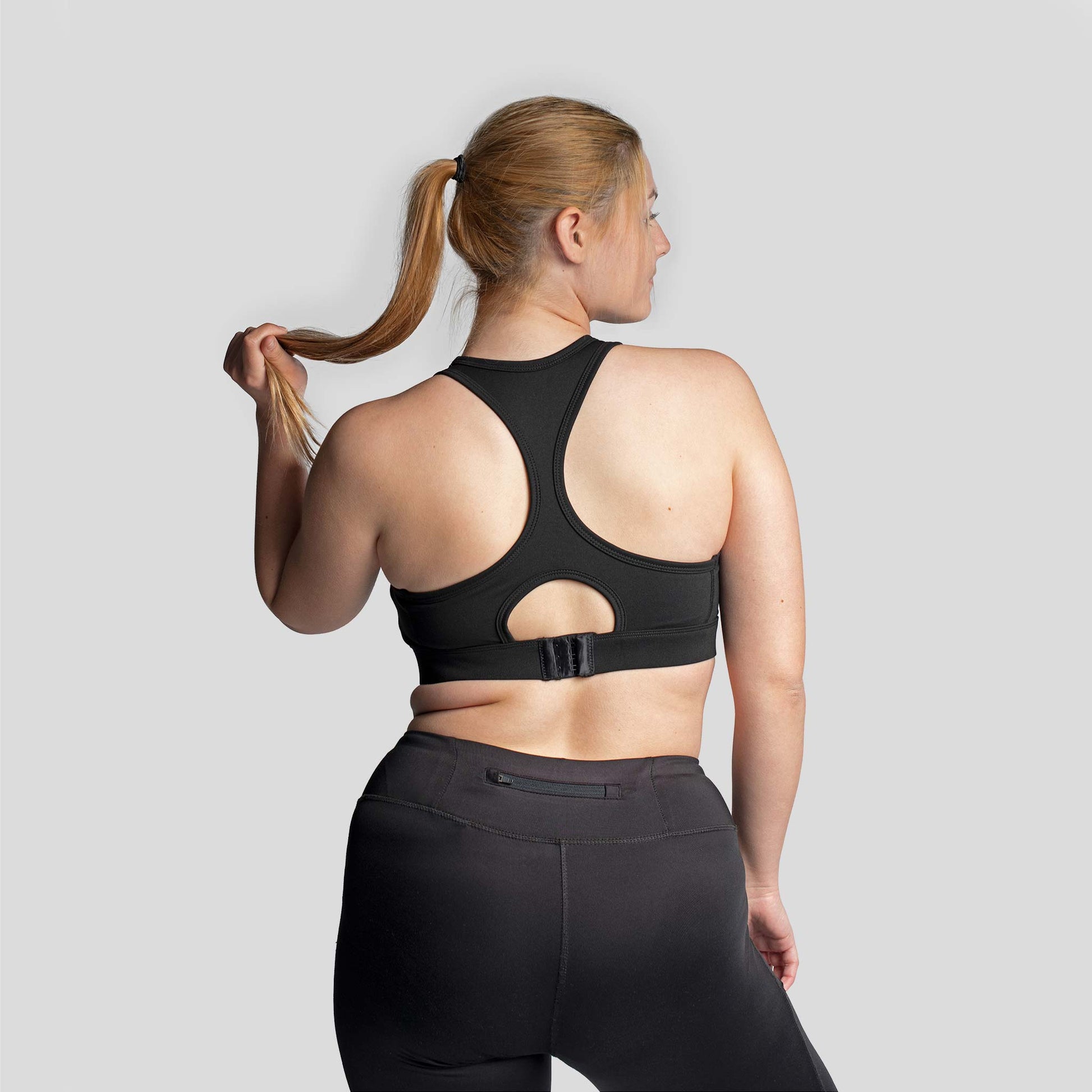 High support sports bra for fuller bust women in classic black
