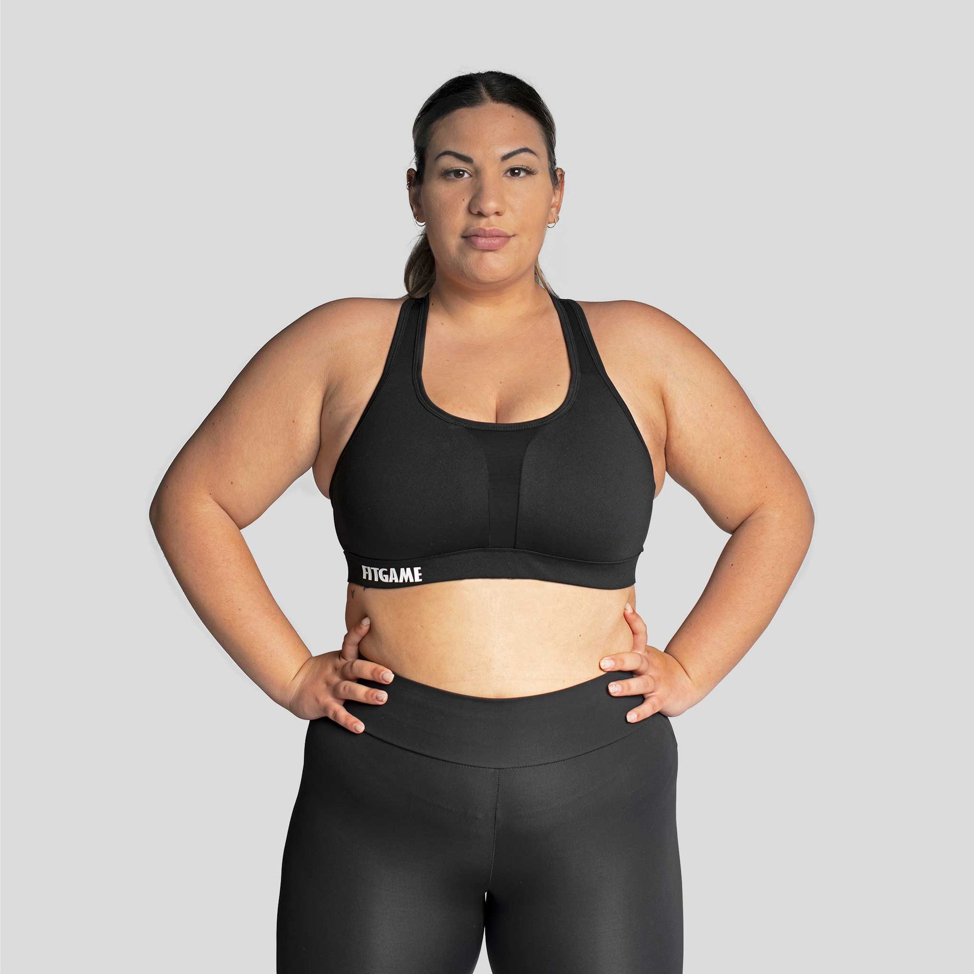 High support sports bra for fuller bust women in classic black