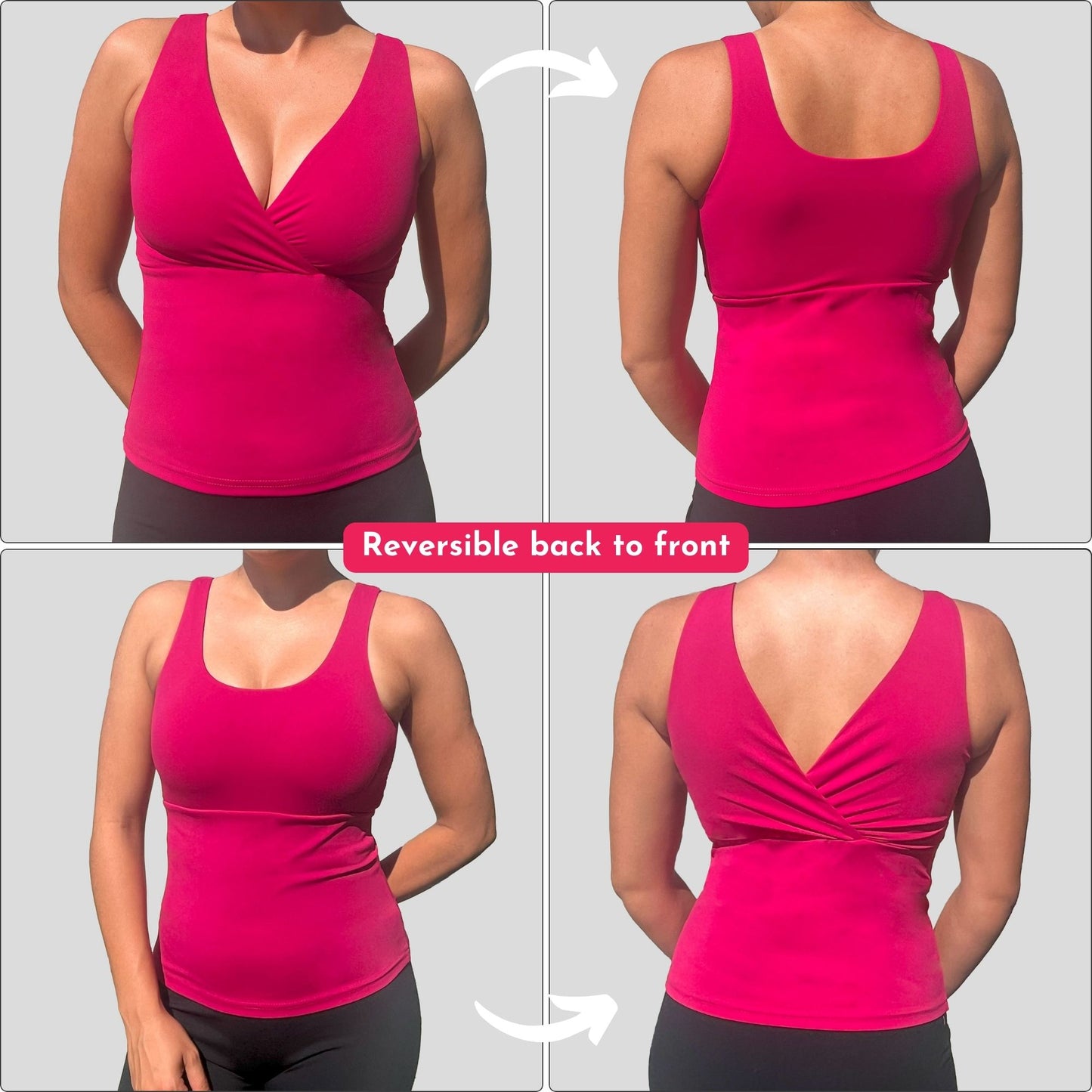 Unity Built-In Bra Tank Top (Electric Pink)