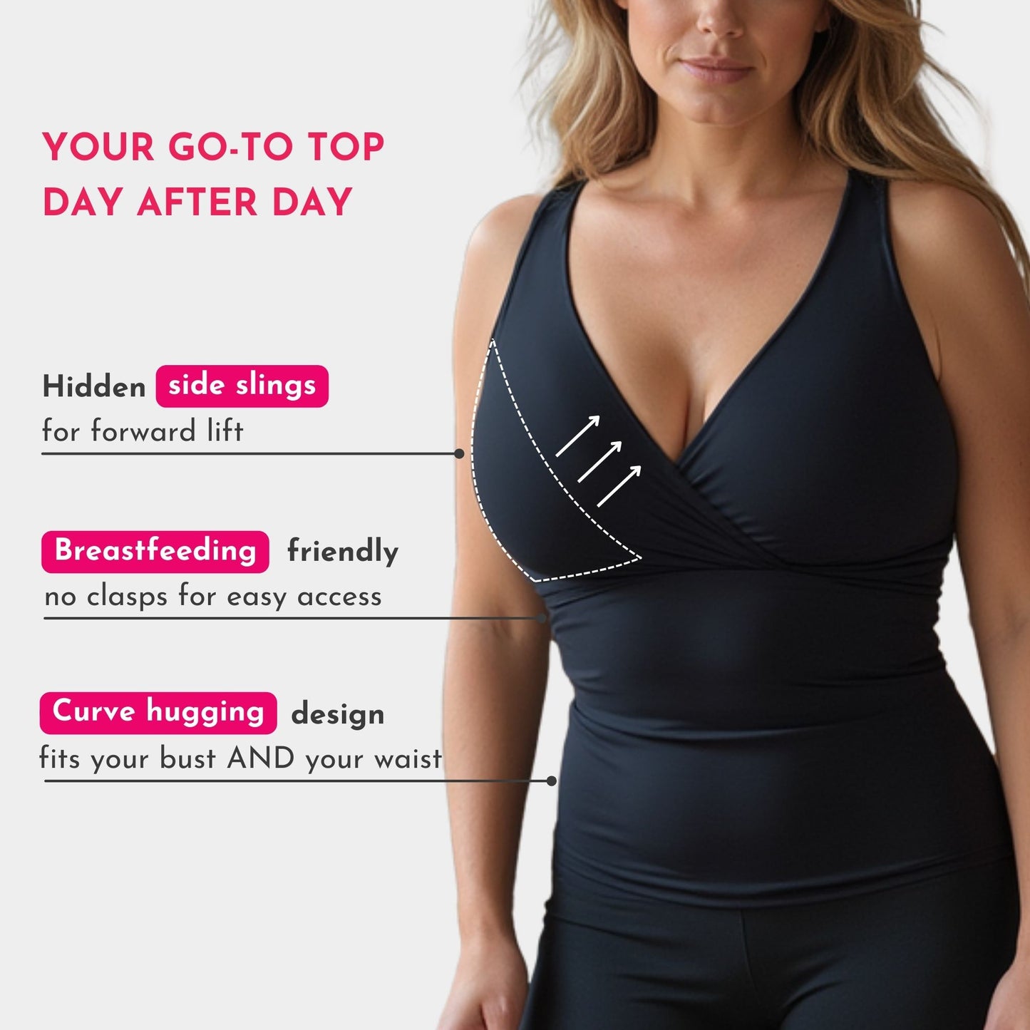 Unity Built-In Bra Tank Top (Black)
