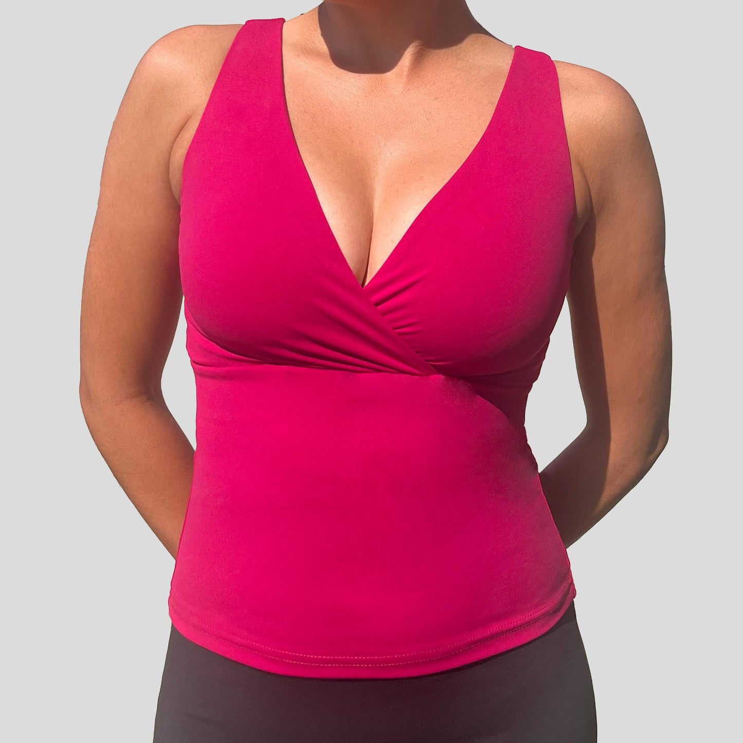 Unity Built-In Bra Tank Top (Electric Pink)