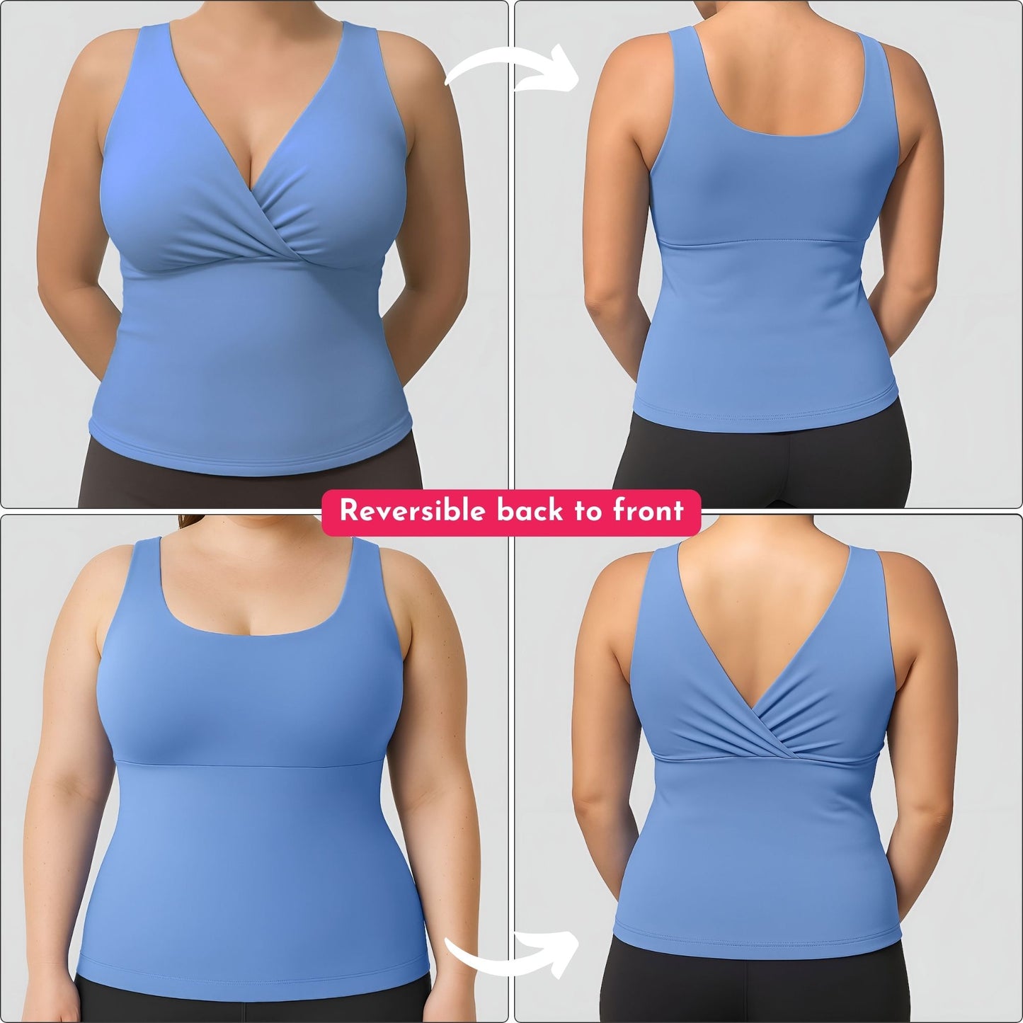 Unity Built-In Bra Tank Top (Cloud Blue)