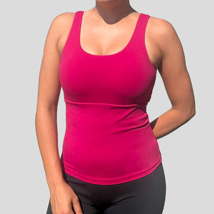 Unity Built-In Bra Tank Top (Electric Pink)