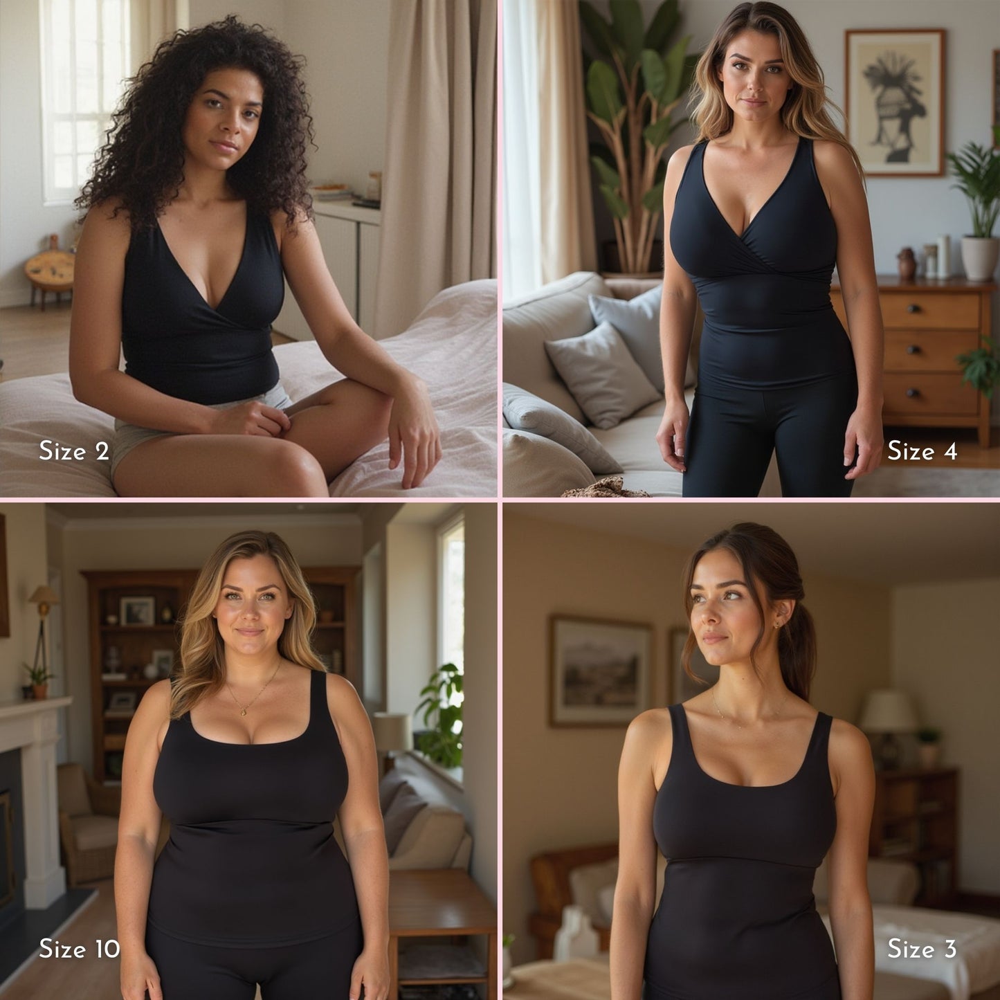 Unity Built-In Bra Tank Top (Black)