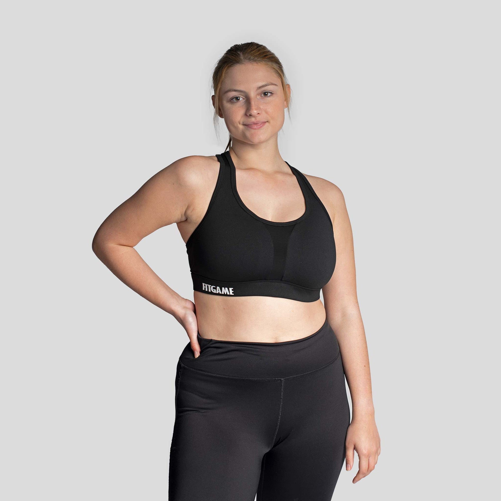 High support sports bra for fuller bust women in classic black
